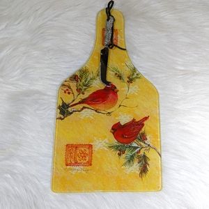 Susan Winget Frosty Night Cardinals Cheese Cutting Board Christmas Holidays